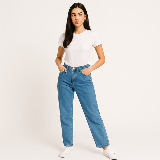 Jeansbroek Voor Dames Met Modelerend Effect Wide Leg Met Elastaan