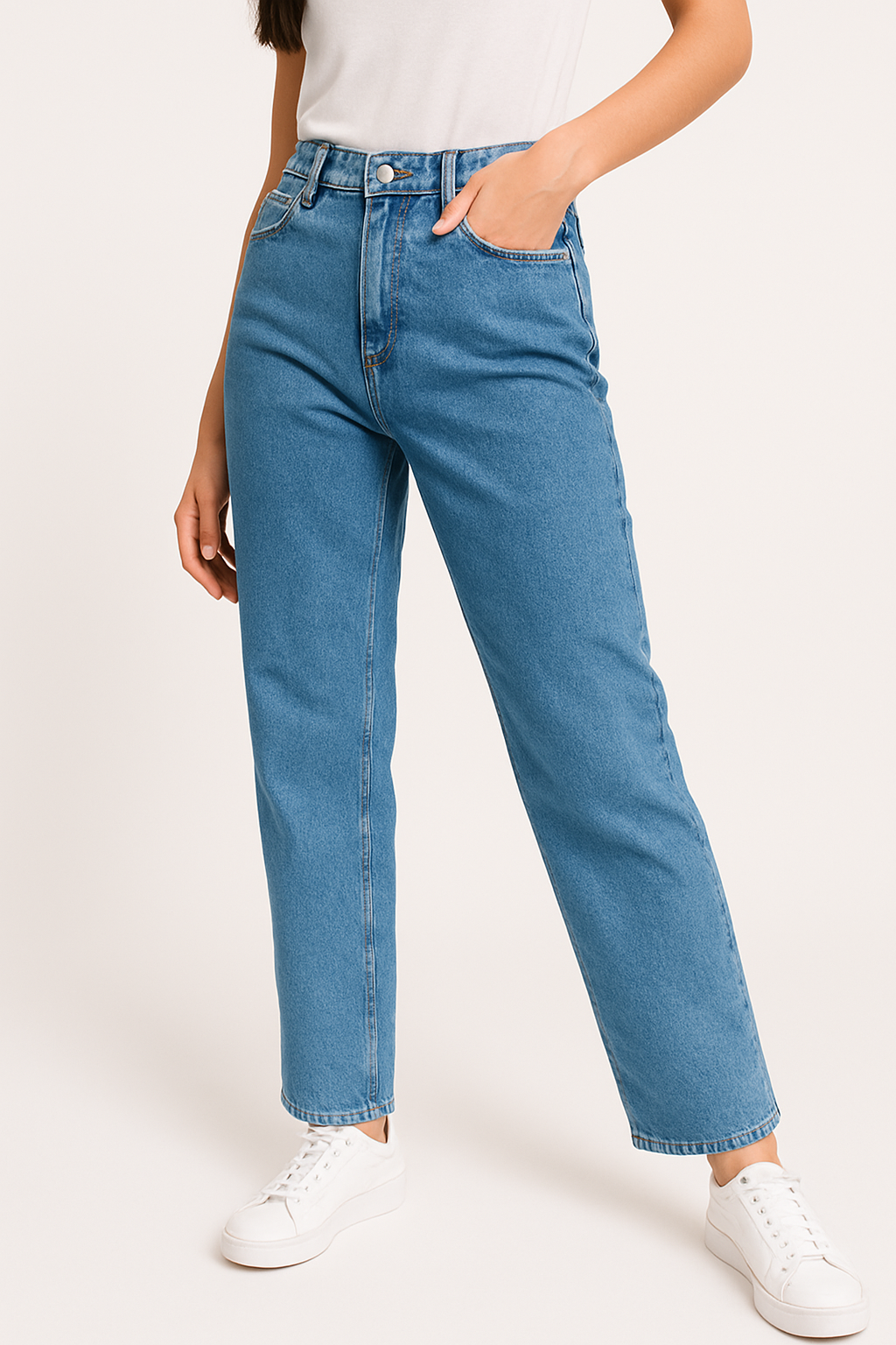 Jeansbroek Voor Dames Met Modelerend Effect Wide Leg Met Elastaan