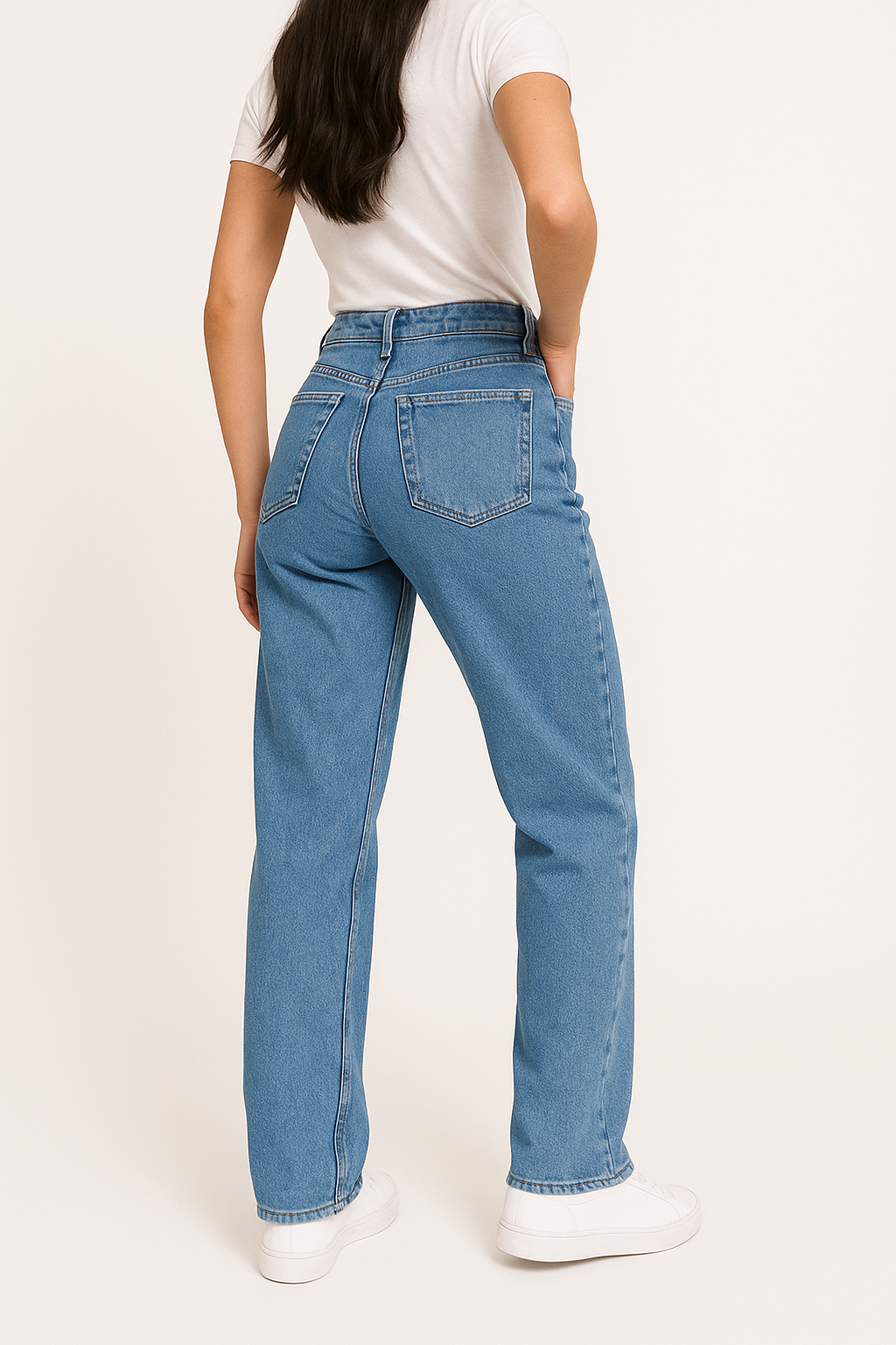 Jeansbroek Voor Dames Met Modelerend Effect Wide Leg Met Elastaan