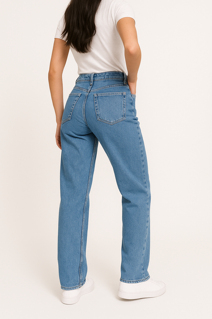 Jeansbroek Voor Dames Met Modelerend Effect Wide Leg Met Elastaan