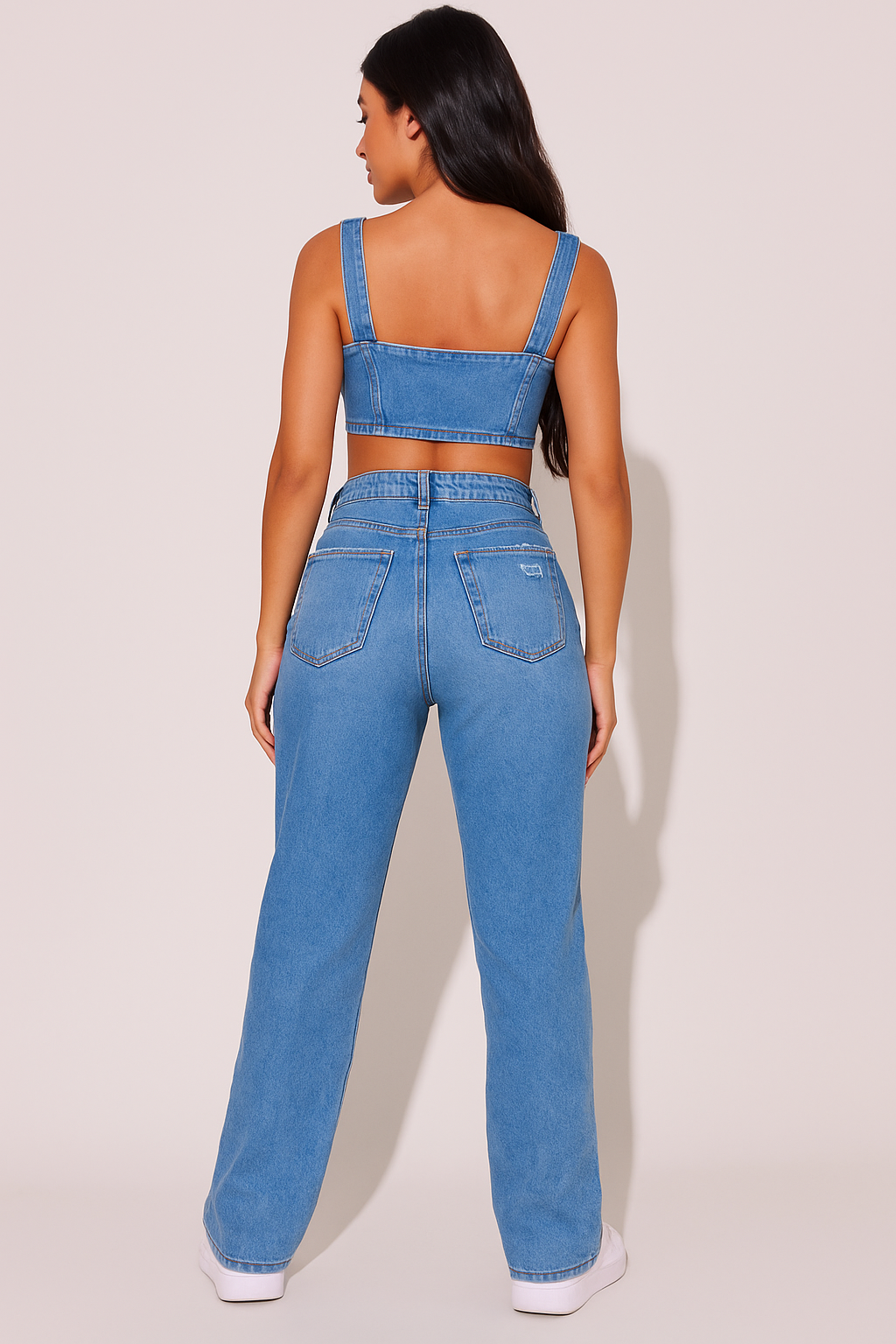 Jeansbroek Voor Dames Met Modelerend Effect Wide Leg Met Elastaan