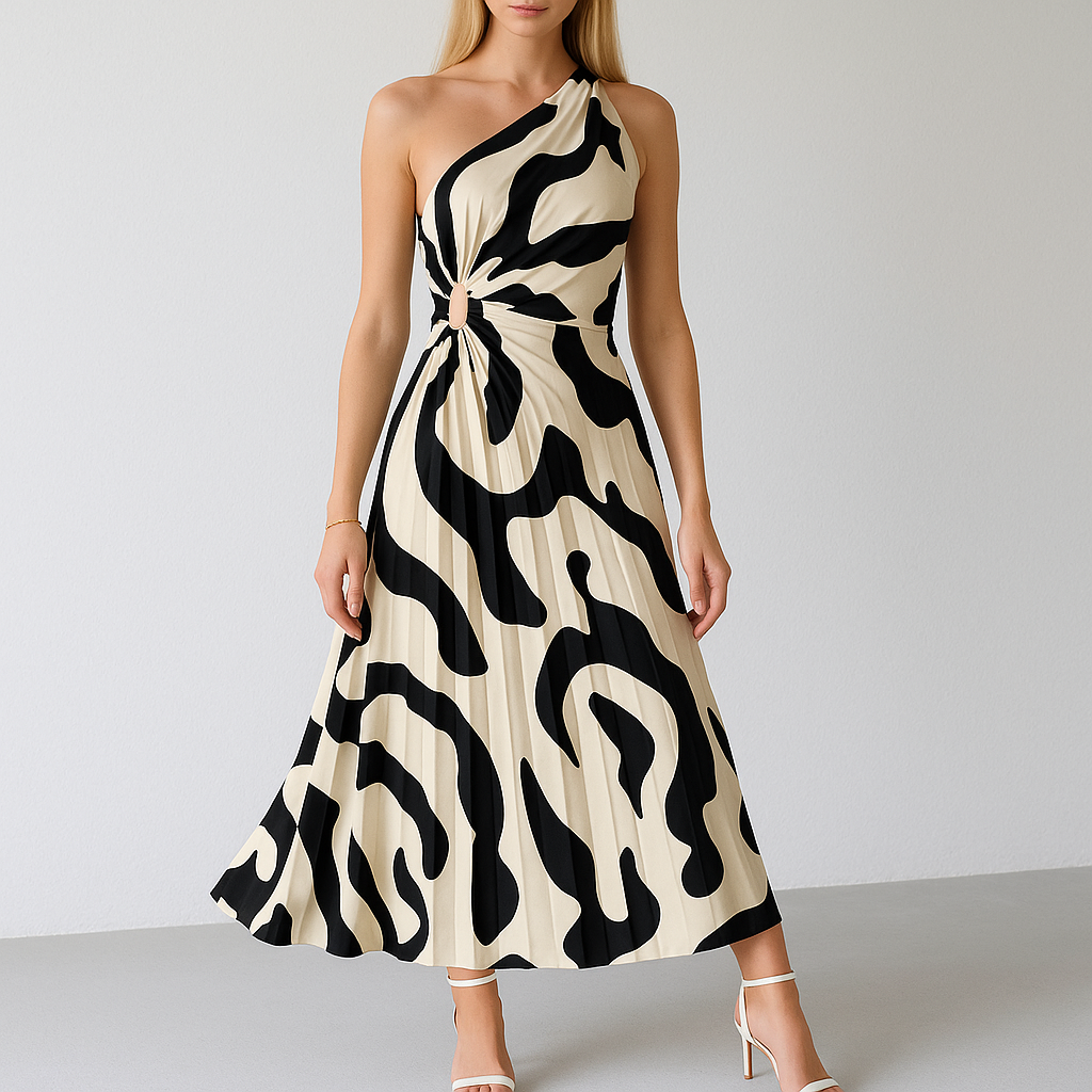 Asymmetrische Midi Jurk Chanely