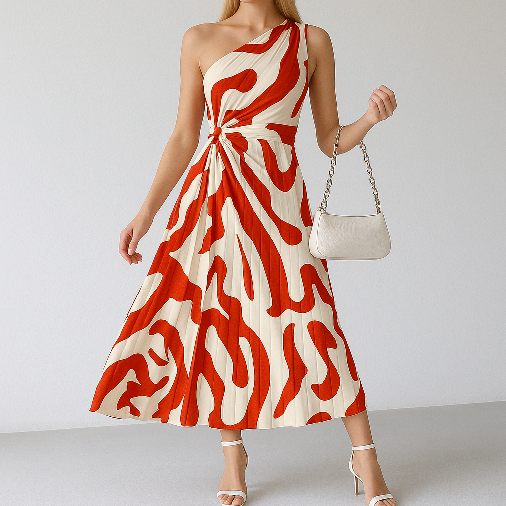Asymmetrische Midi Jurk Chanely