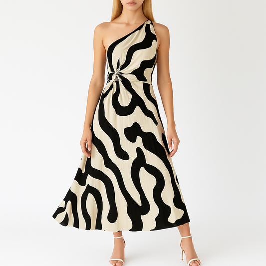 Asymmetrische Midi Jurk Chanely