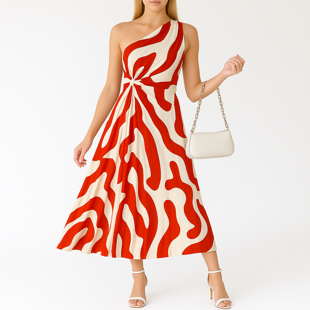 Asymmetrische Midi Jurk Chanely