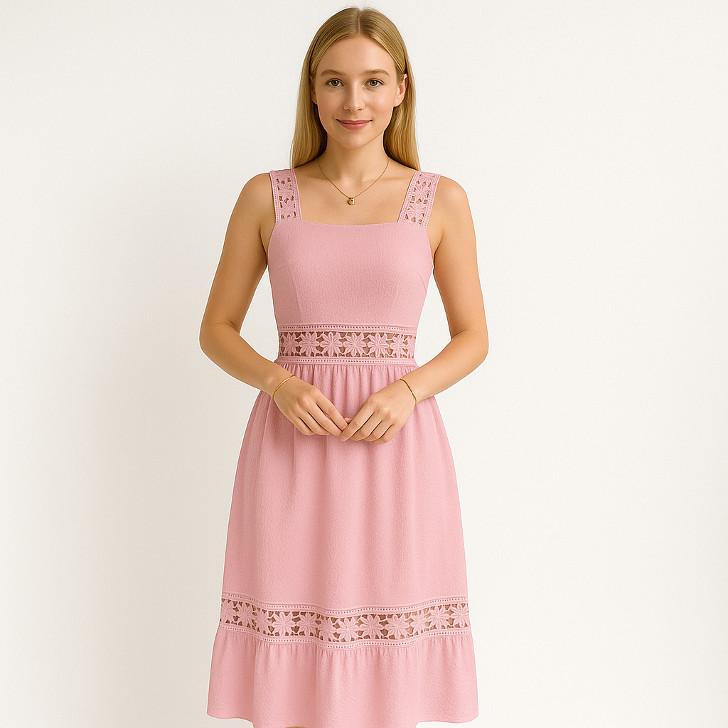 Lange Jurk Voor Dames Met Bloemenkantdetails