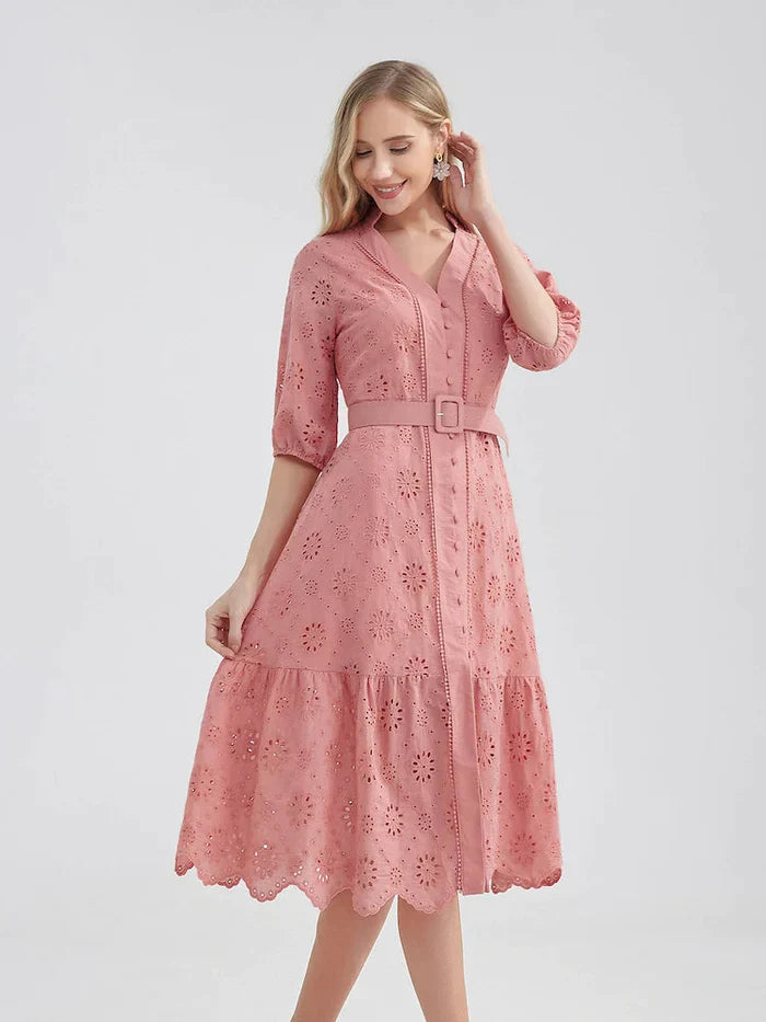 Midi Jurk Laise Zomerlook Voor Dames