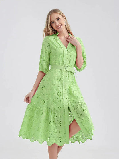 Midi Jurk Laise Zomerlook Voor Dames