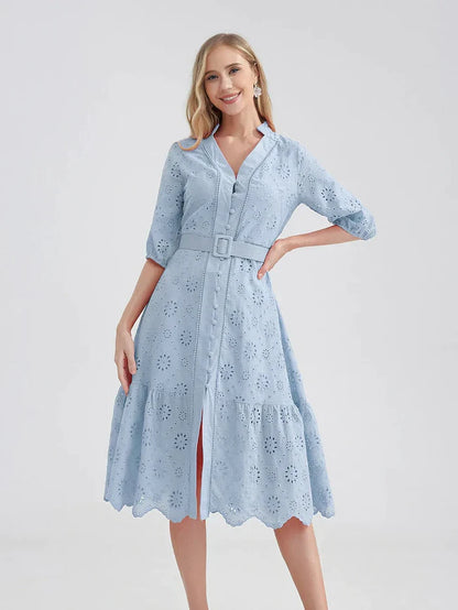 Midi Jurk Laise Zomerlook Voor Dames