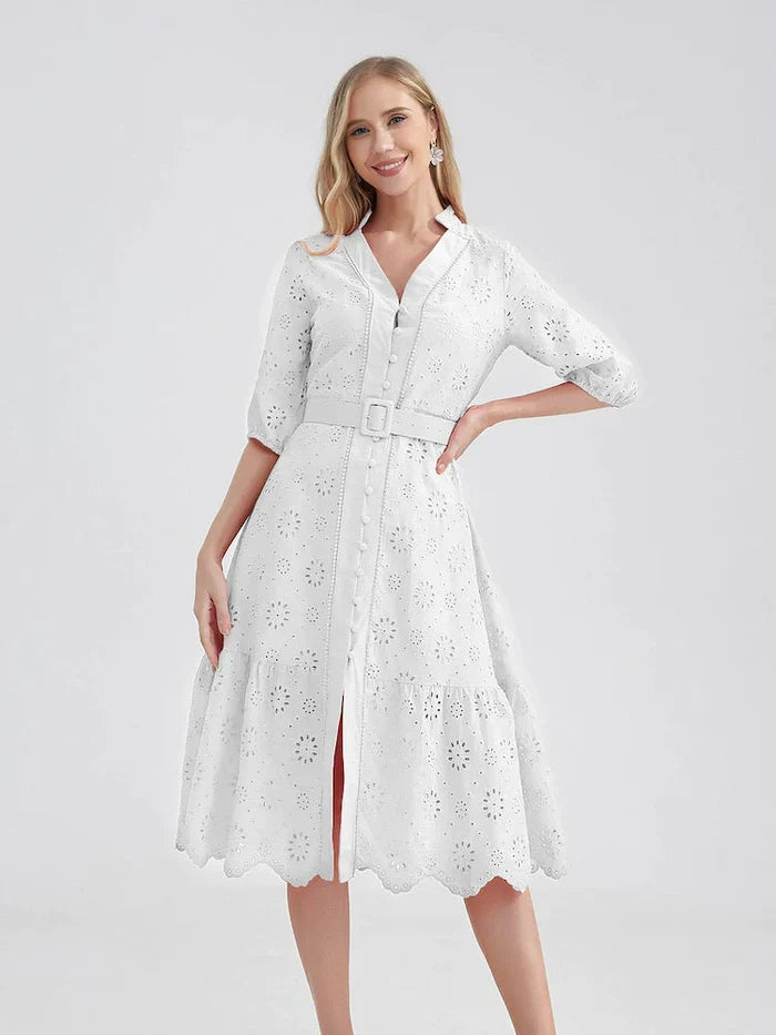 Midi Jurk Laise Zomerlook Voor Dames