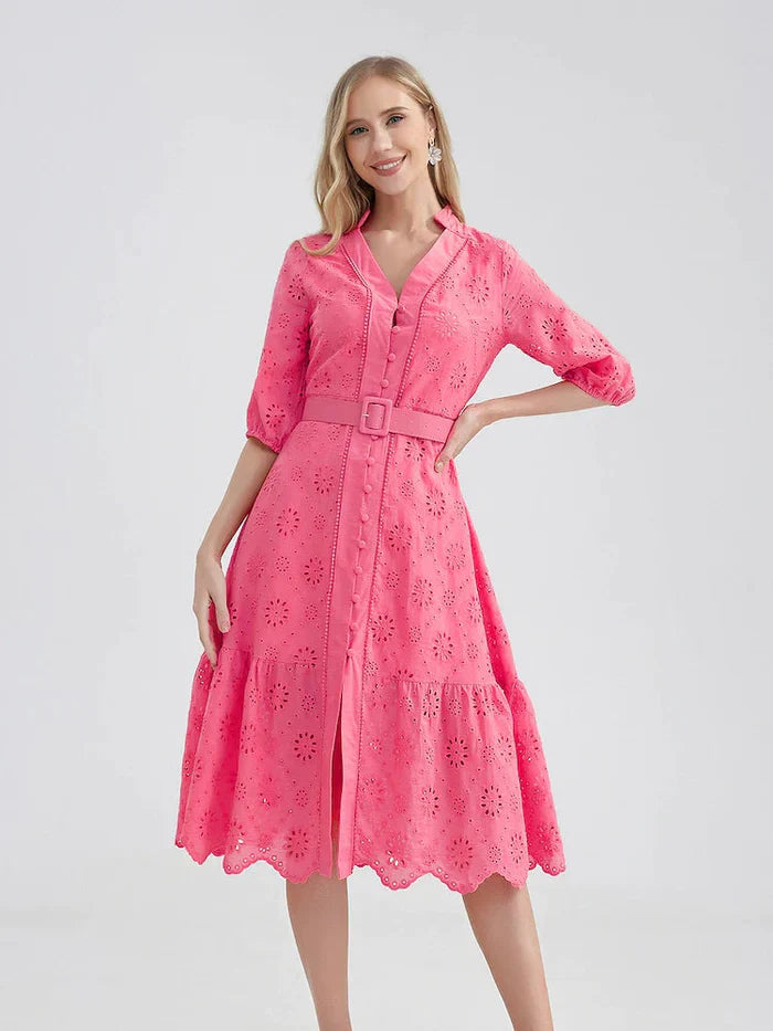 Midi Jurk Laise Zomerlook Voor Dames