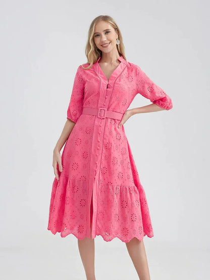Midi Jurk Laise Zomerlook Voor Dames