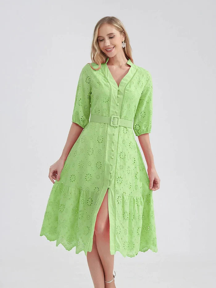 Midi Jurk Laise Zomerlook Voor Dames