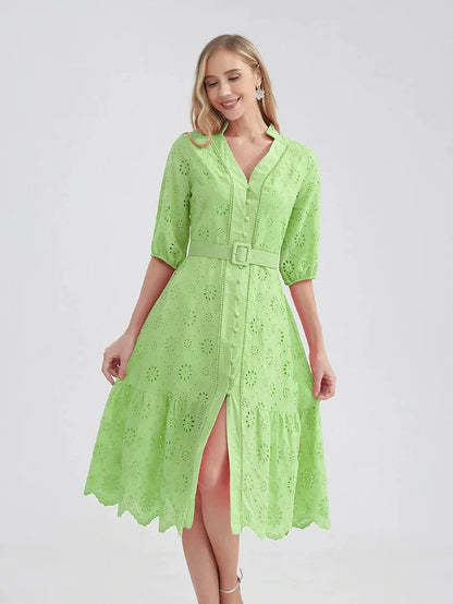 Midi Jurk Laise Zomerlook Voor Dames