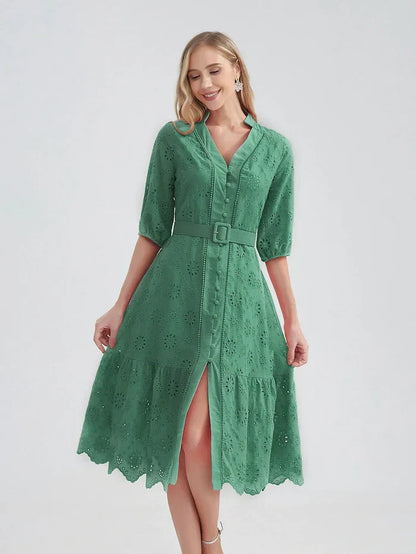 Midi Jurk Laise Zomerlook Voor Dames